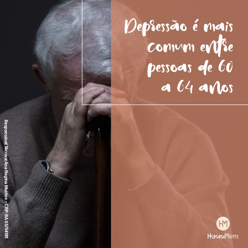 Depressão é mais comum entre pessoas de 60 a 64 anos